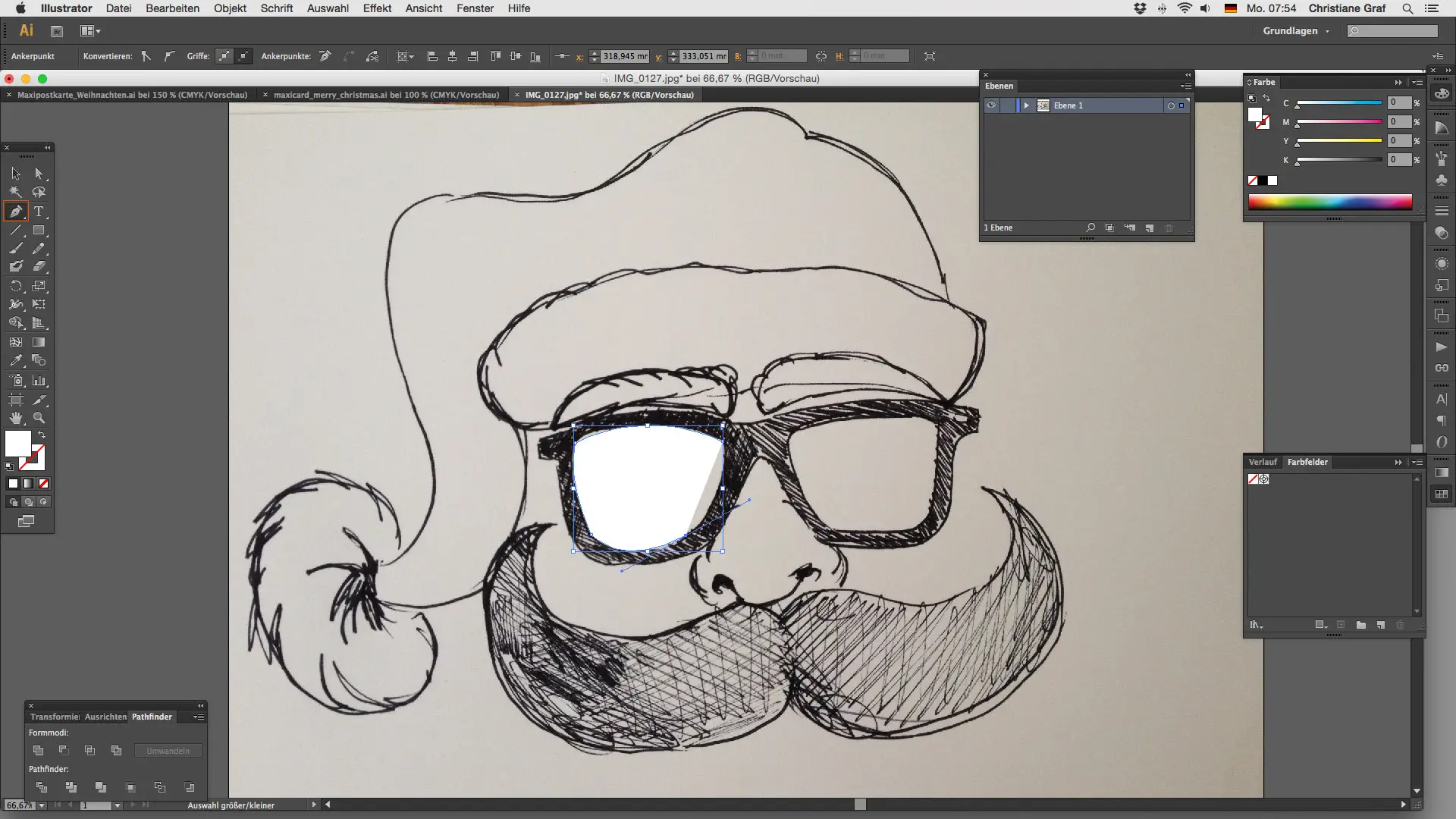 Maxikarte gestalten Scribble vektorisieren