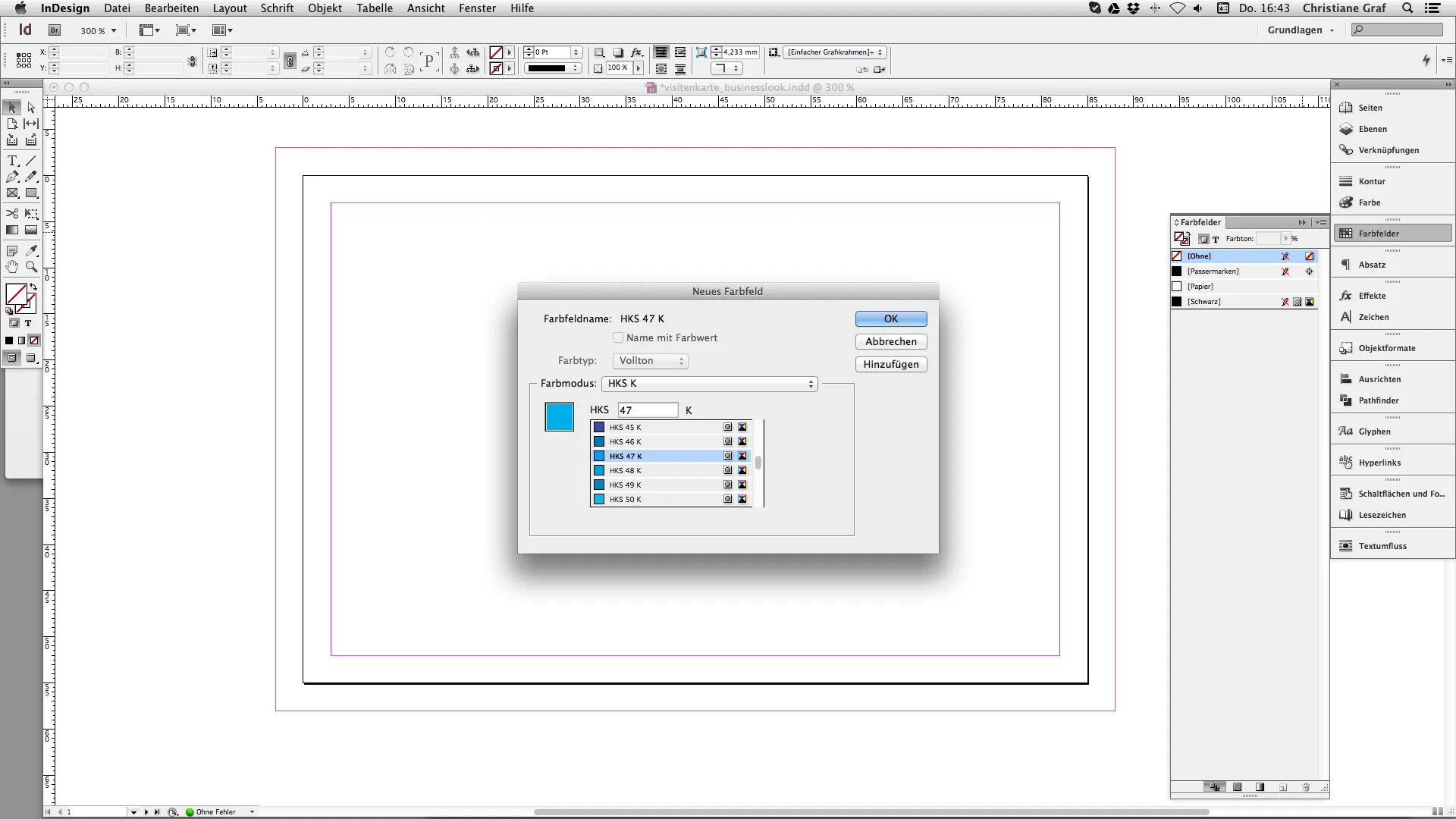 2 visitenkarte businesslook sonderfarbe anlegen Visitenkarten im Business Look: Sonderfarbe anlegen