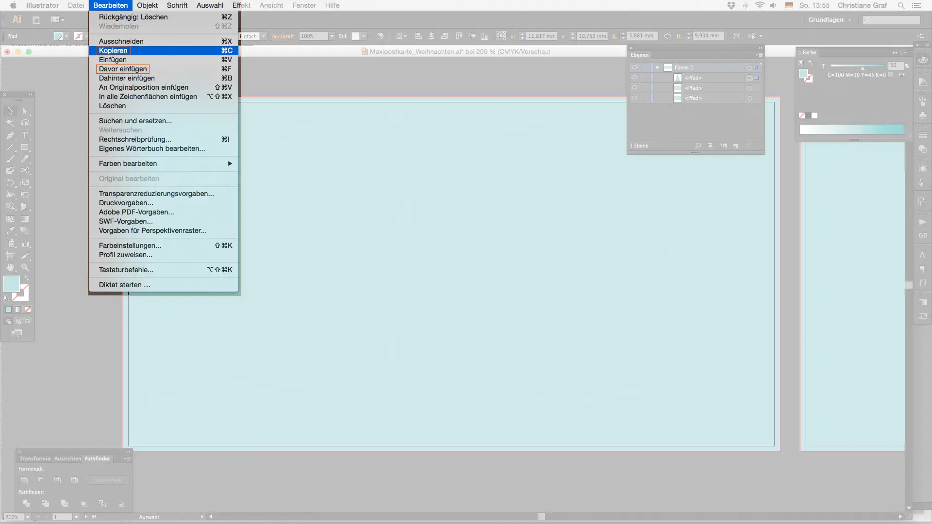 Maxikarte gestalten kopieren Menu