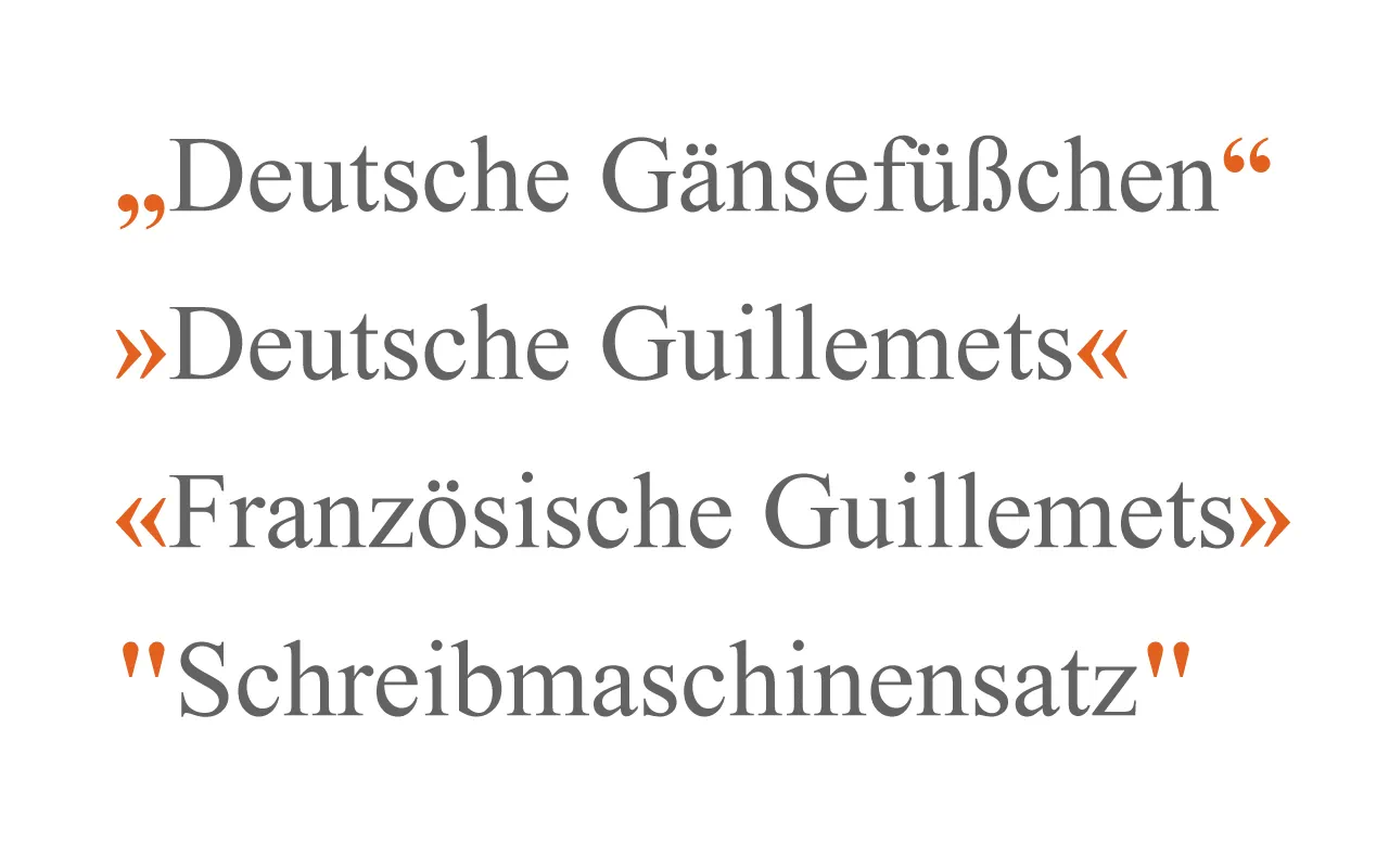 Anfuehrungszeichen Versionen