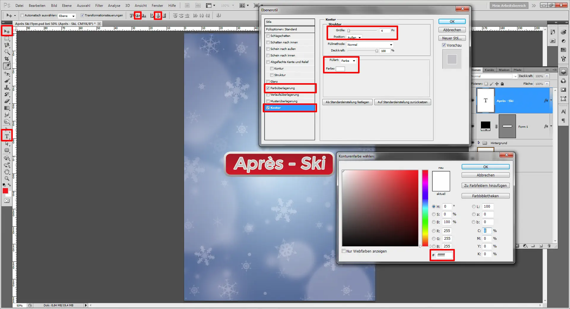 Apres Ski Flyer 05 einen winterlichen Apres ski Flyer gestalten step 5