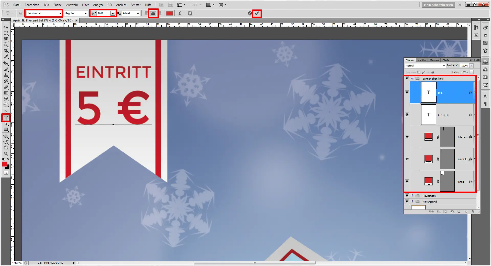 Apres Ski Flyer 12 einen winterlichen Apres ski Flyer gestalten step 12