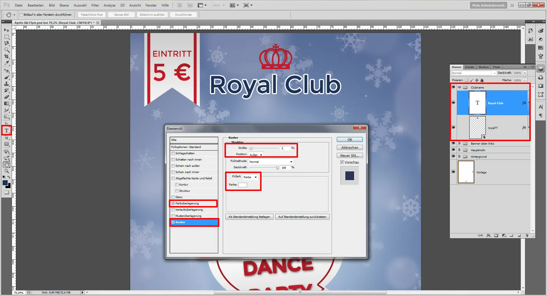 Apres Ski Flyer 14 einen winterlichen Apres ski Flyer gestalten step 14