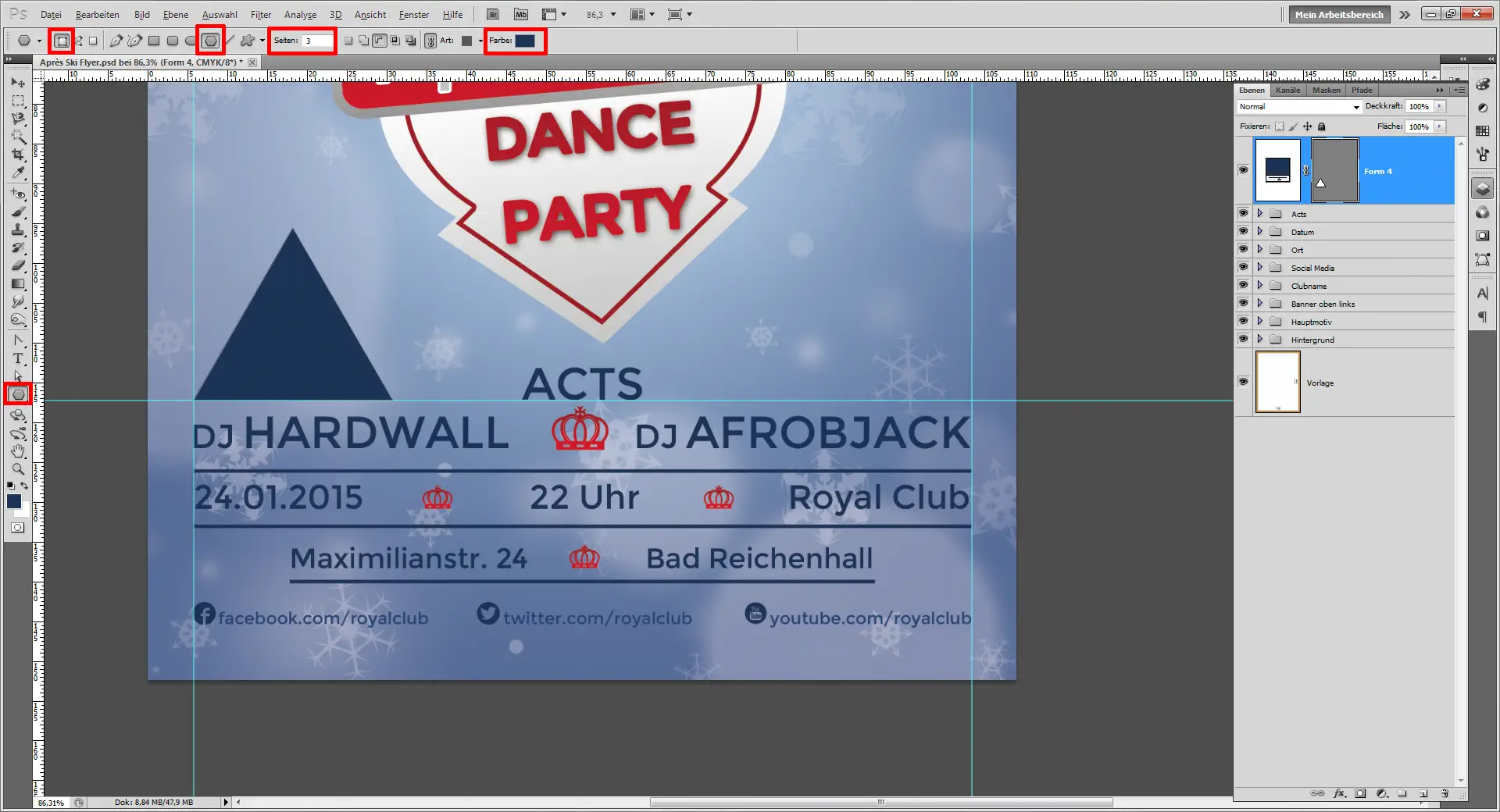 Apres Ski Flyer 19 einen winterlichen Apres ski Flyer gestalten step 19