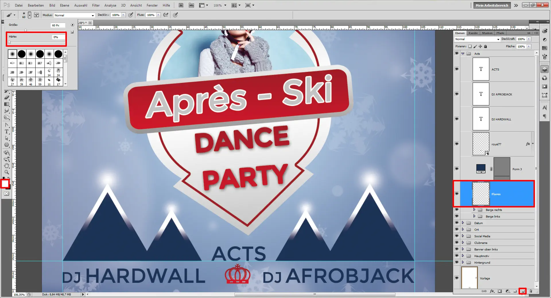 Apres Ski Flyer 22 einen winterlichen Apres ski Flyer gestalten step 22