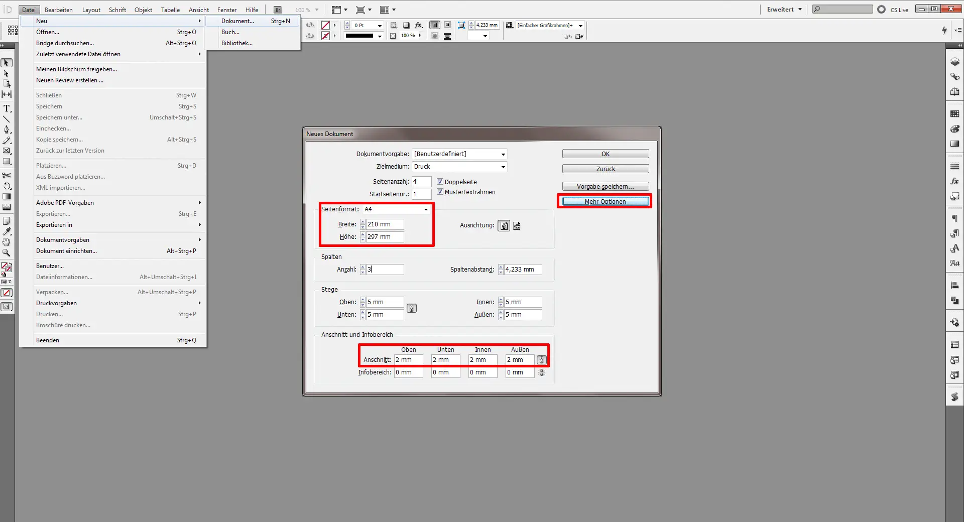 Beschnitt InDesign 06 Beschnitt in InDesign festlegen 1