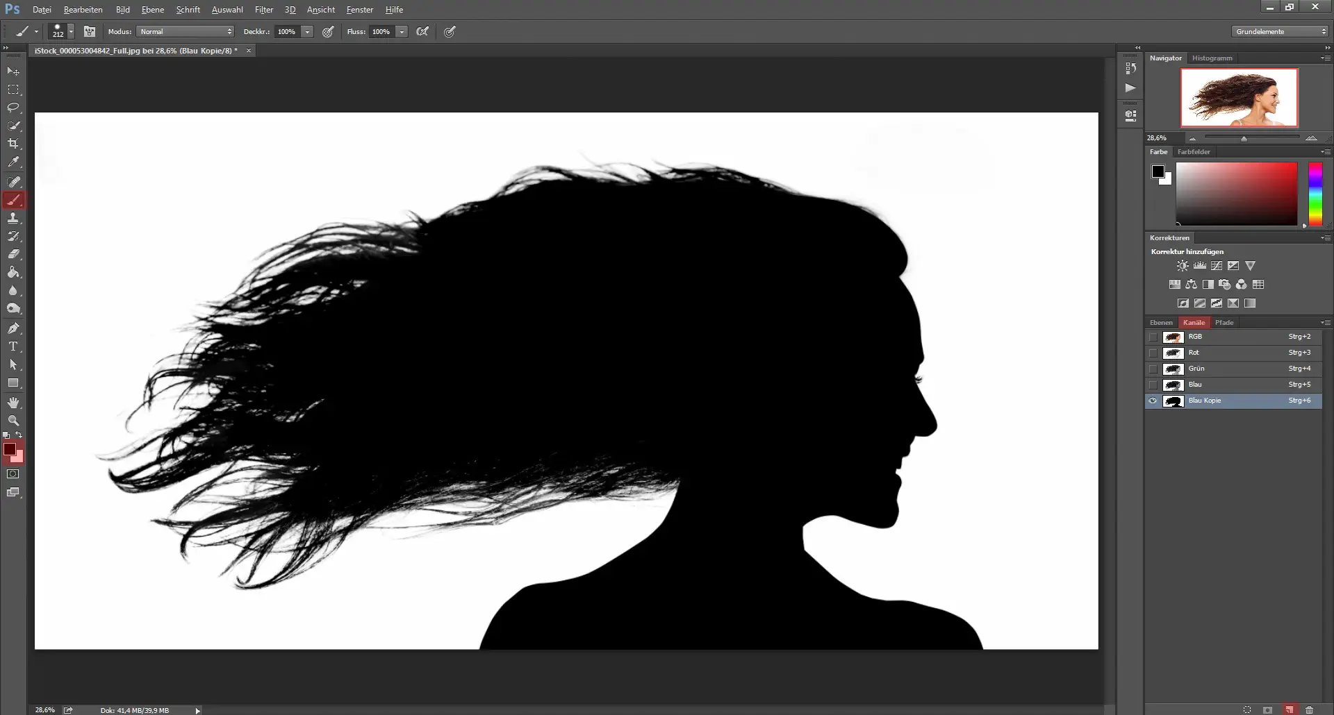 Digitales Silhouette Portrait mit Galaxie (1)