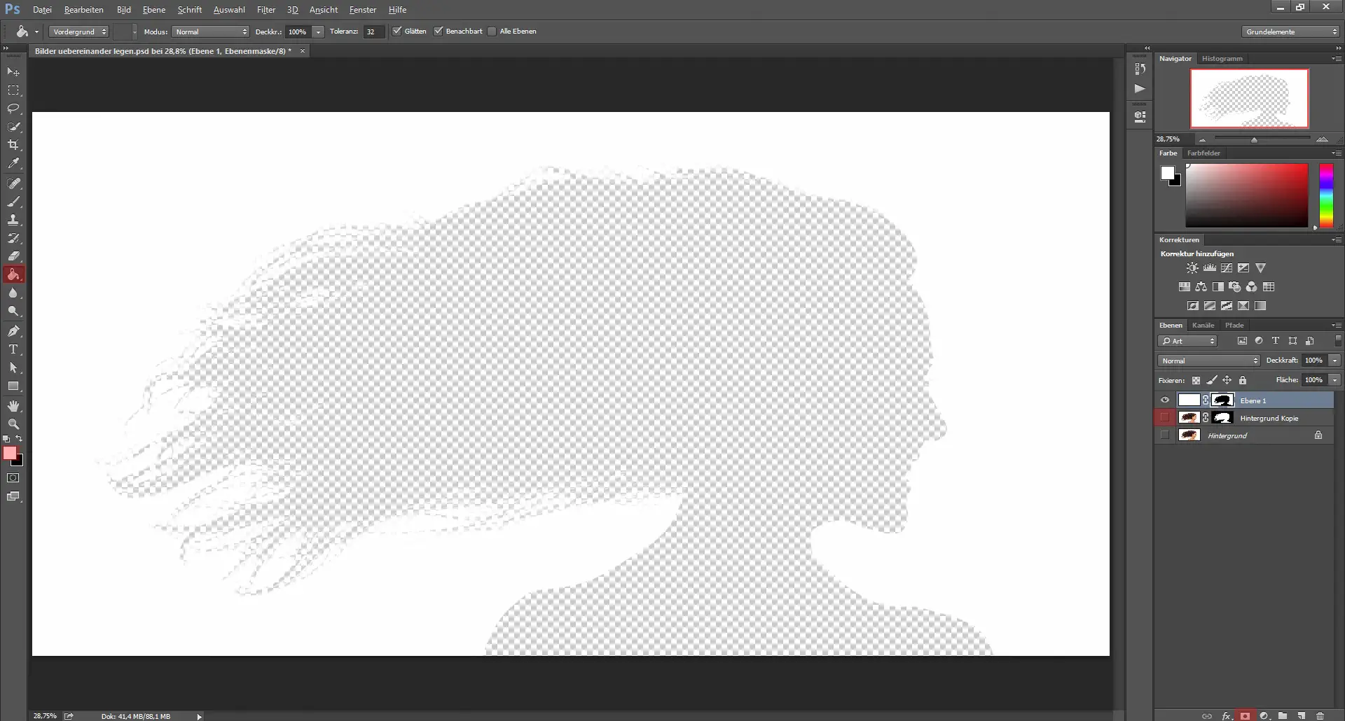 Digitales Silhouette Portrait mit Galaxie (3)