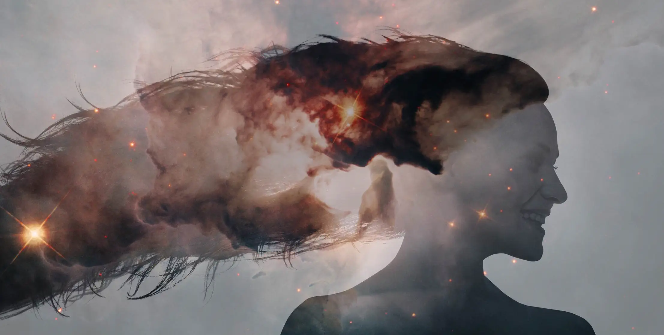 Digitales Silhouette Portrait mit Galaxie (11)