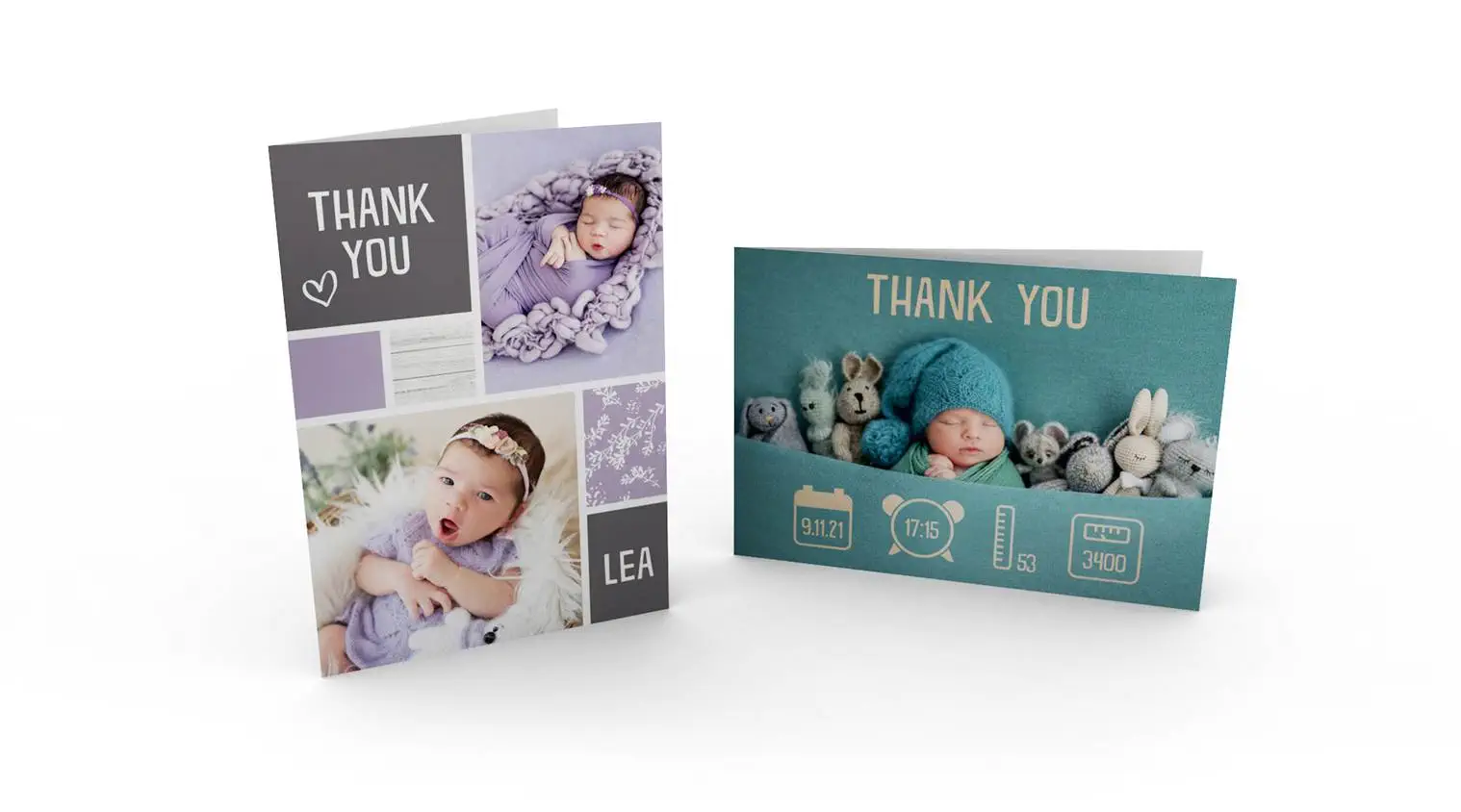 Dankeskarten im DIN-A5-Format