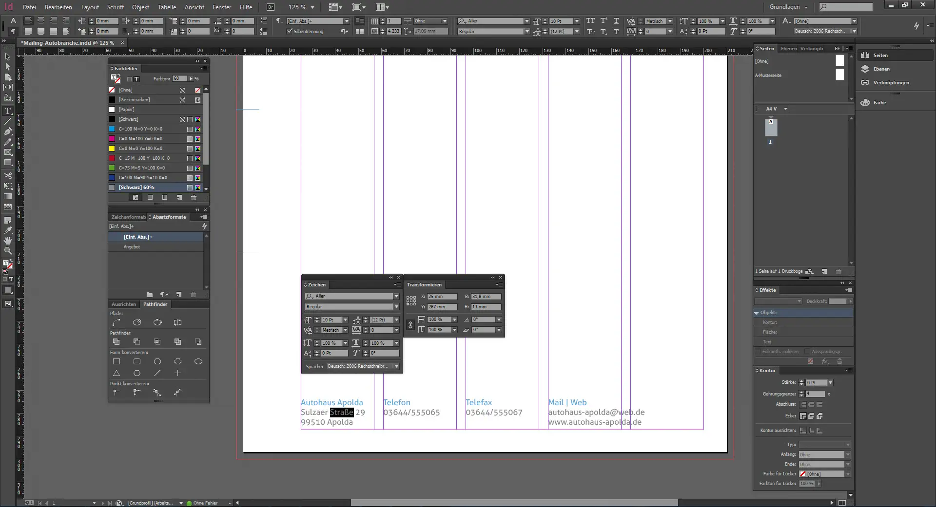 Direktmailing Werkstatttermin 07 Werbebrief für ein Autohaus gestalten 7