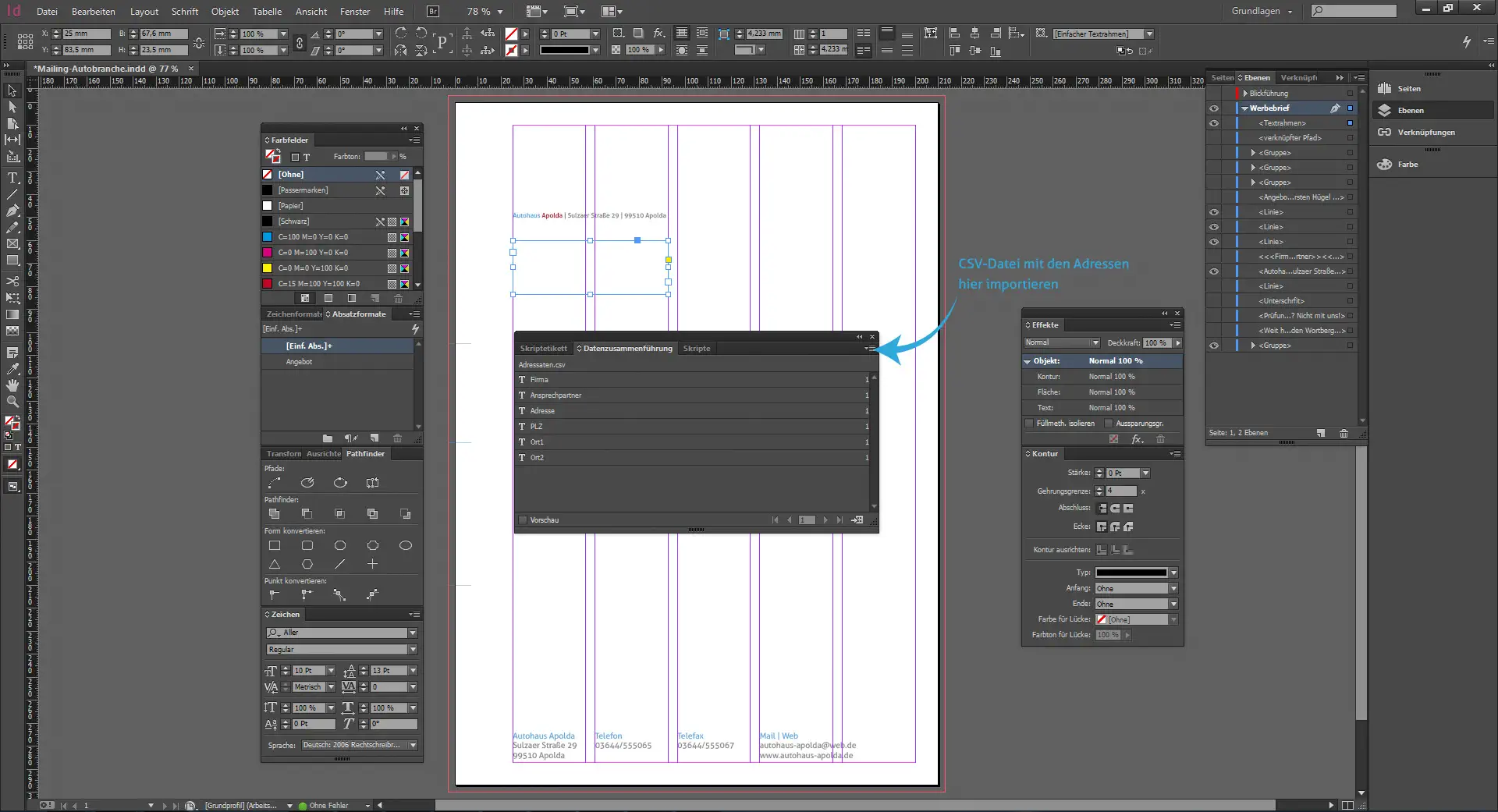 Direktmailing Werkstatttermin 09 Werbebrief für ein Autohaus gestalten 9