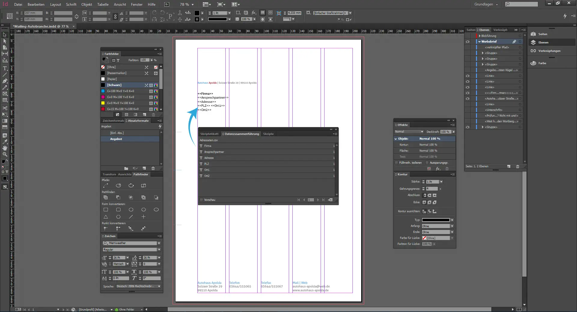 Direktmailing Werkstatttermin 10 Werbebrief für ein Autohaus gestalten 10