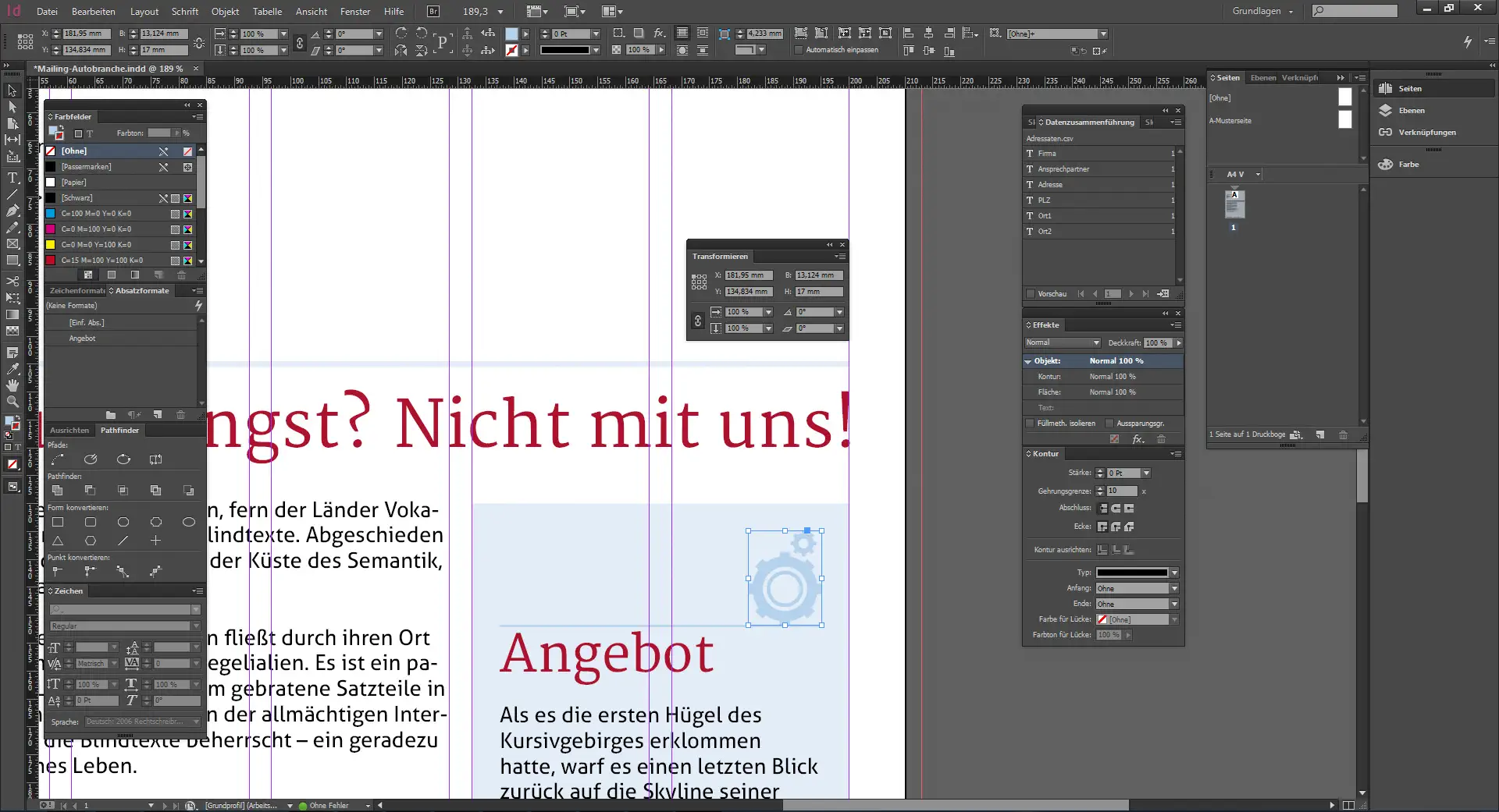 Direktmailing Werkstatttermin 16 Werbebrief für ein Autohaus gestalten 16