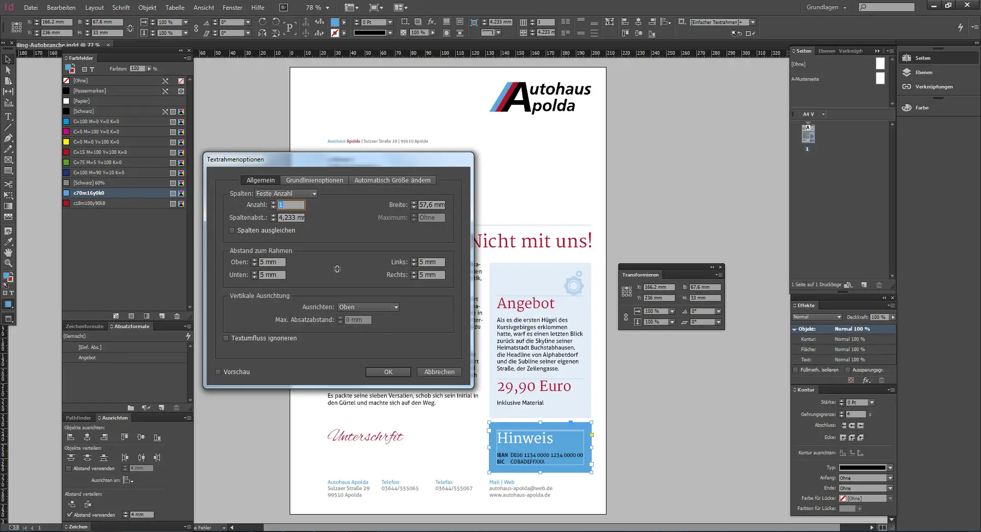 Direktmailing Werkstatttermin 181 Werbebrief für ein Autohaus gestalten 18