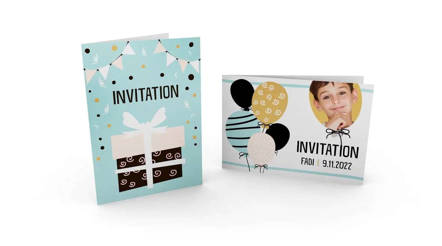 Einladungskarten im DIN-A5-Format Einladungskarten im DIN-A5-Format