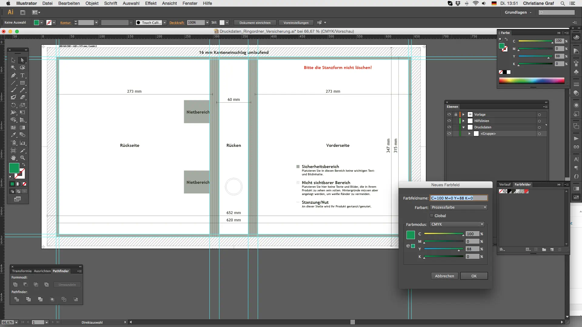 Farbfeld für den Rindordner anlegen