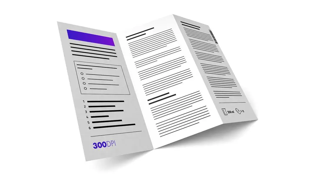 Artikel Beipackzettel gefalzt