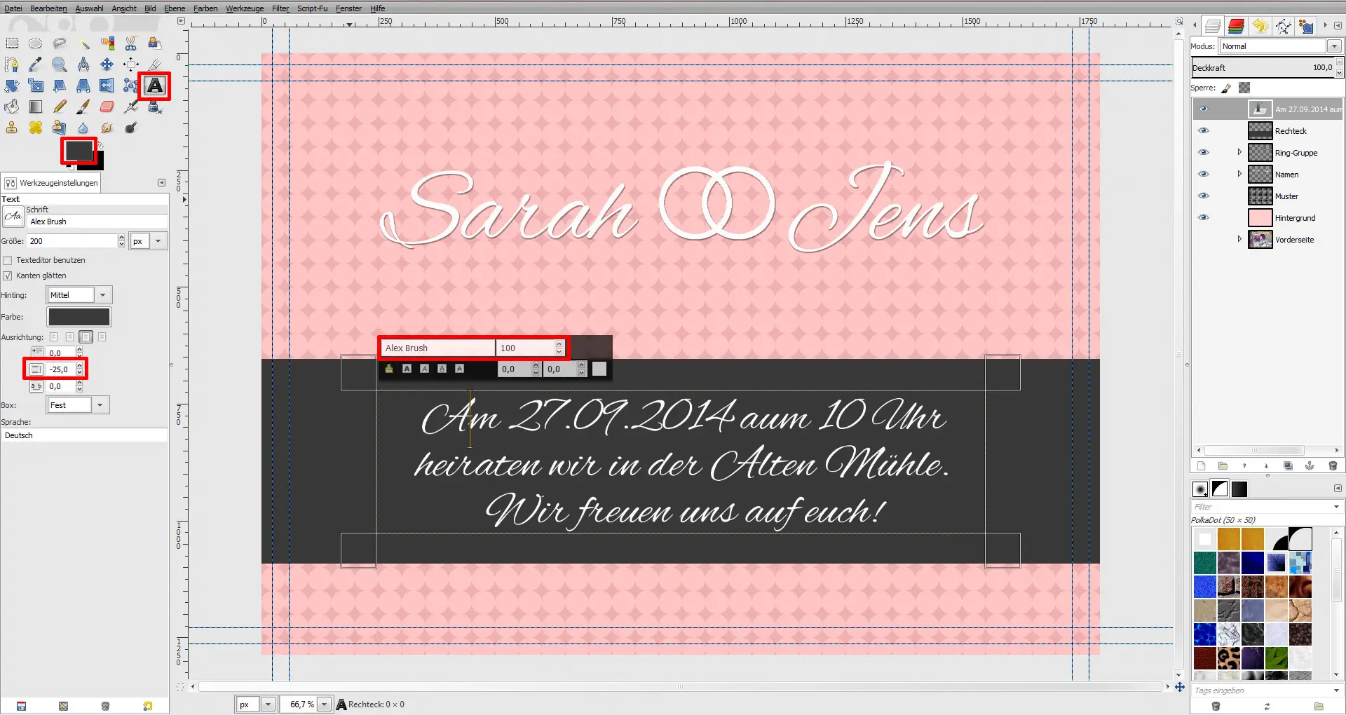 GIMP Einladung Tutorial Step 16 GIMP Einladung Tutorial Step 16