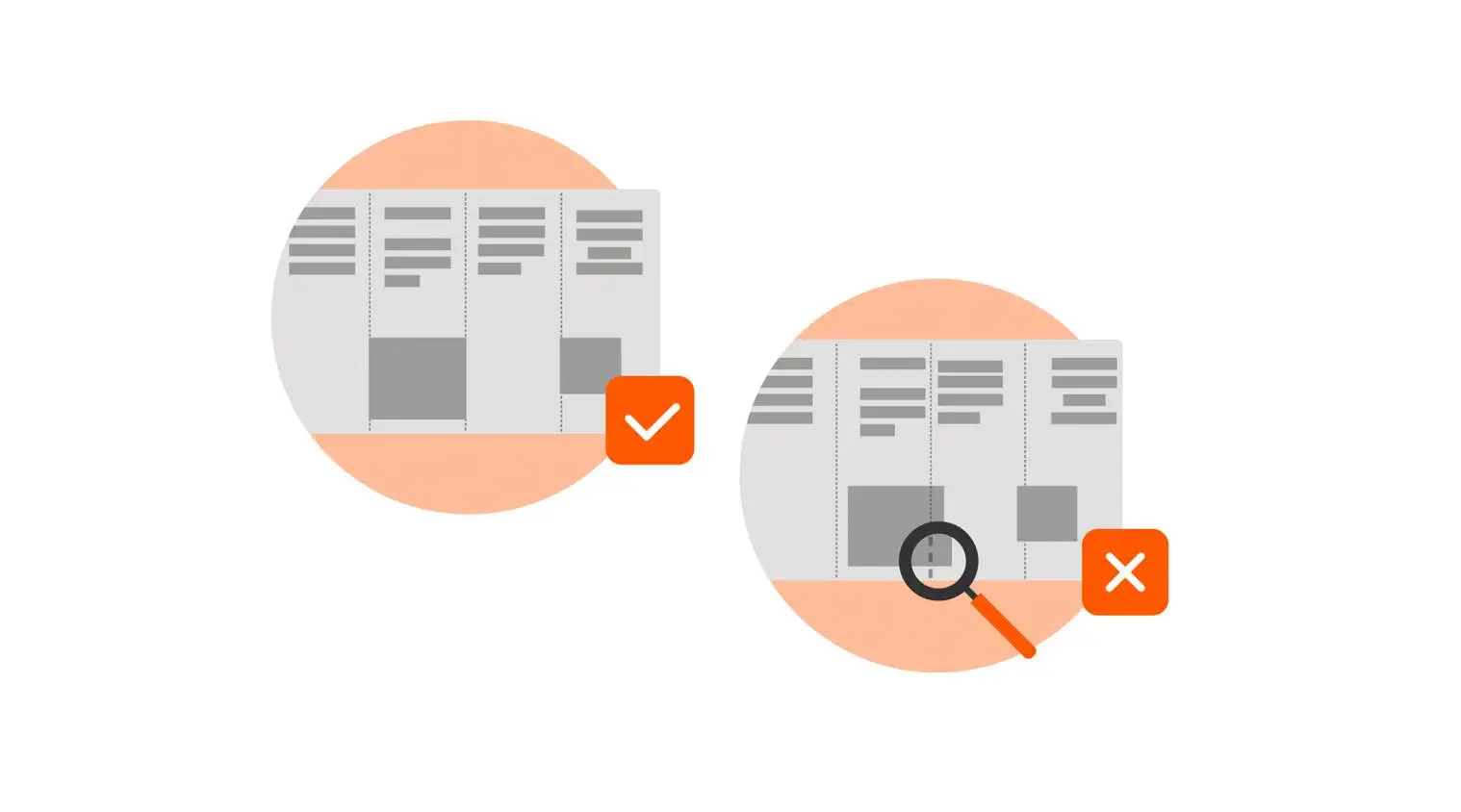 Die Gestaltungen in Ihren Daten schließen nicht mit den Falzen ab.
