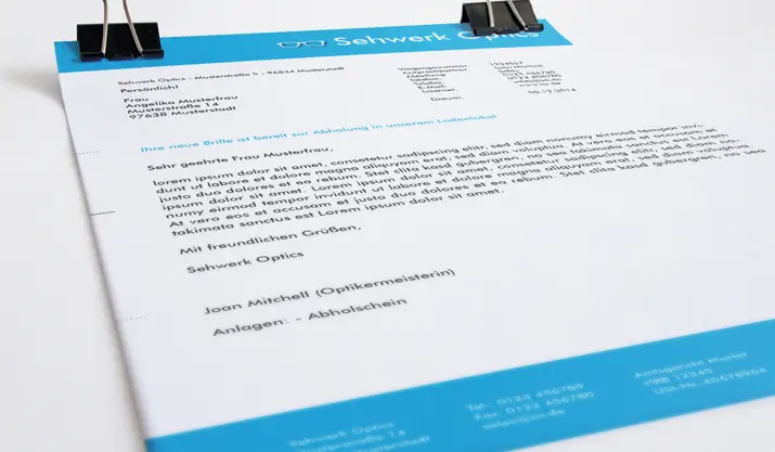 Tutorial: Geschäftsbrief am Beispiel eines Optikers Tutorial: Geschäftsbrief am Beispiel eines Optikers