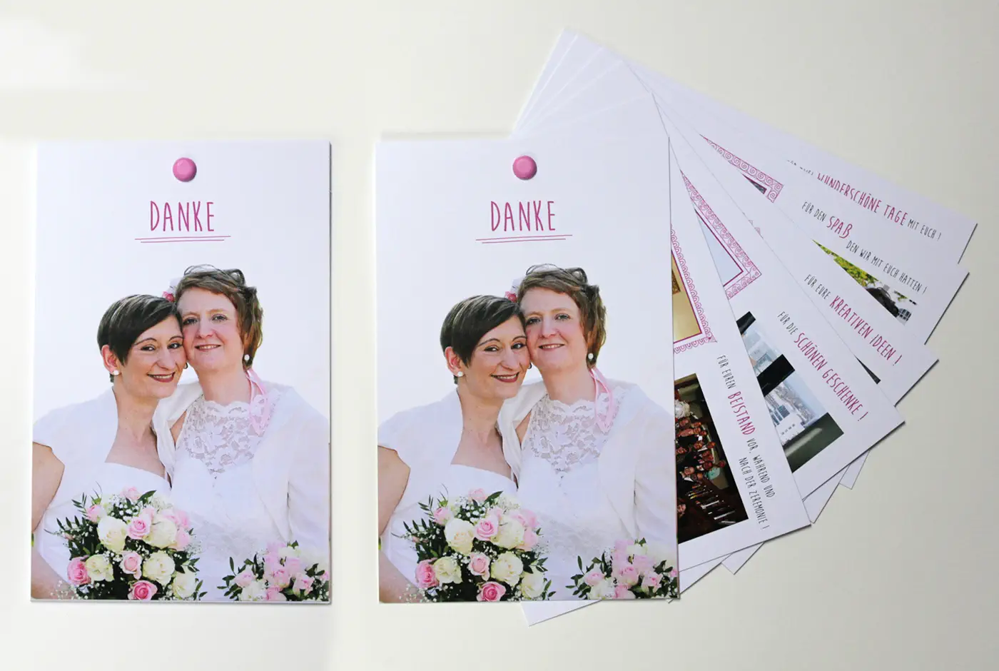 Dankeskarten mit Bild vom Ehepaar Dankeskarten mit Bild vom Ehepaar