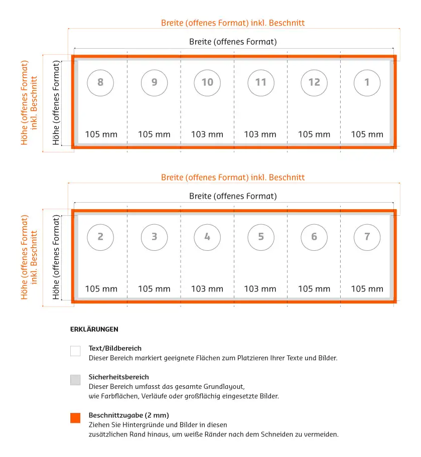 Kombifalz Druckvorlage Kombifalz Druckvorlage