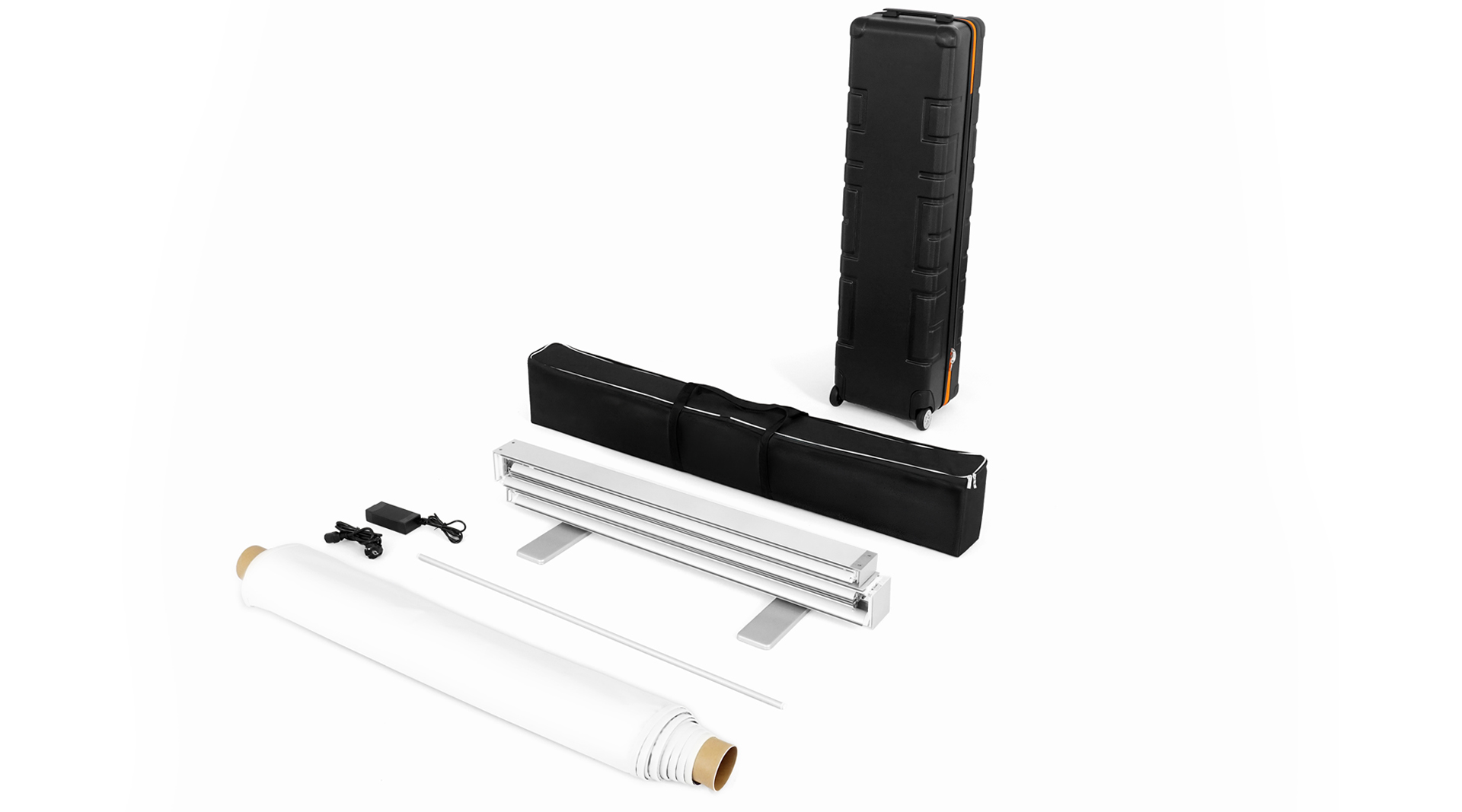 Lieferumfang des Systems 100 x 200 cm inkl. Druck Lieferumfang des Systems 100 x 200 cm inkl. Druck