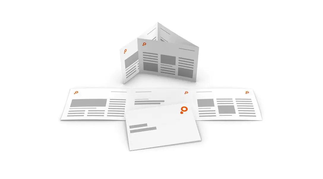 Wickelfalz-Flyer im Querformat Artikel Wickelfalz-Flyer im Querformat