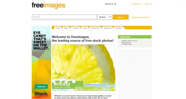 Lizenzfreie Bilder 09 Freeimages homepage