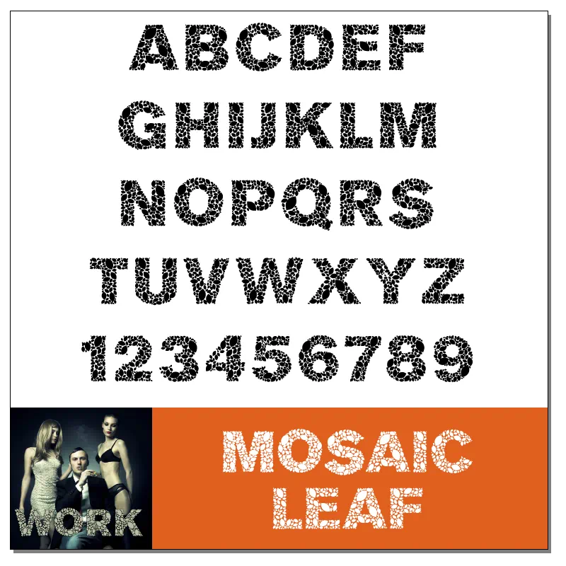Mosaic Leaf Font by Lukasz Kulakowski