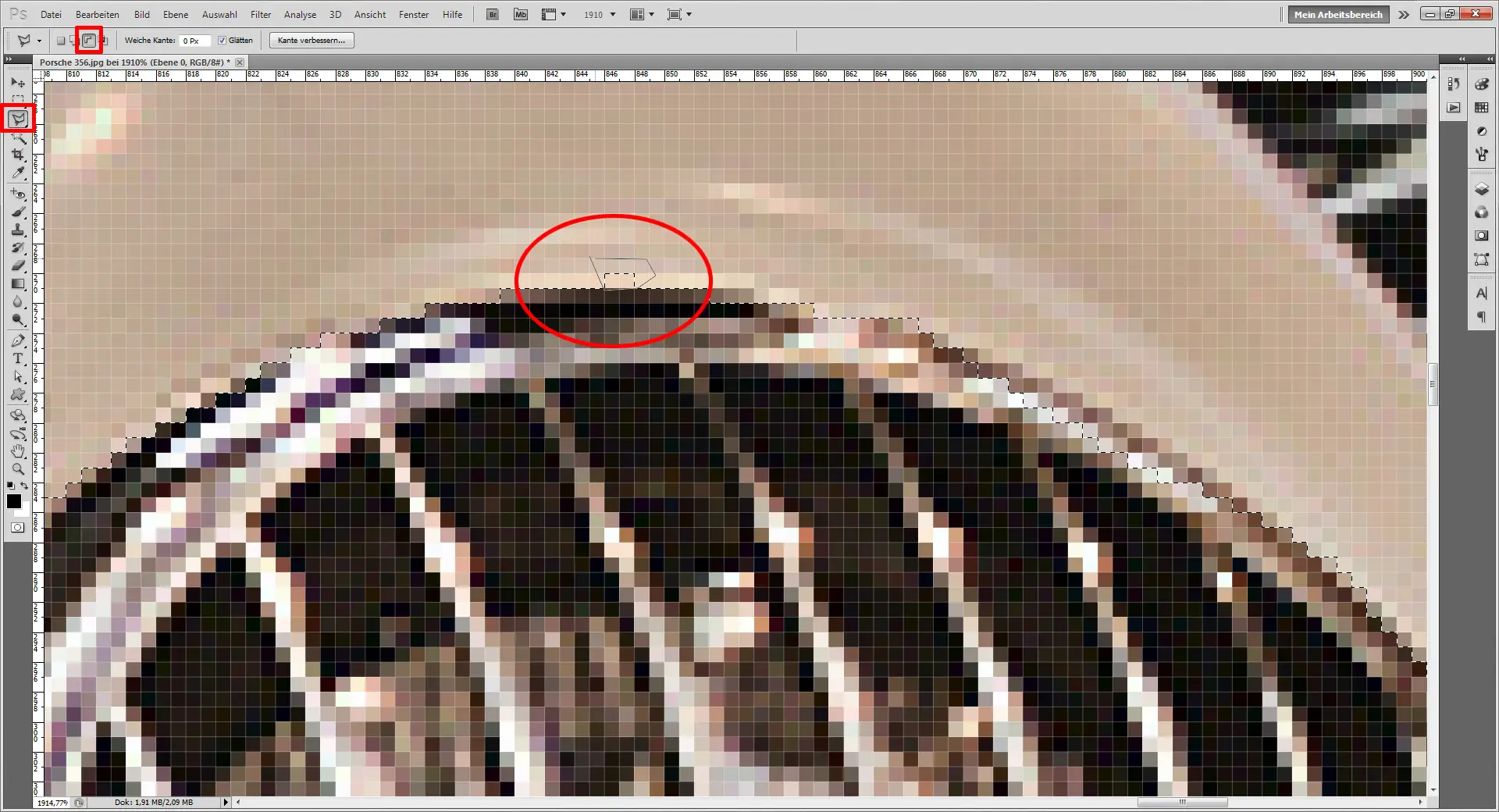 Photoshop Tutorial: Scheinwerfer eines weißen Porsche Autos
