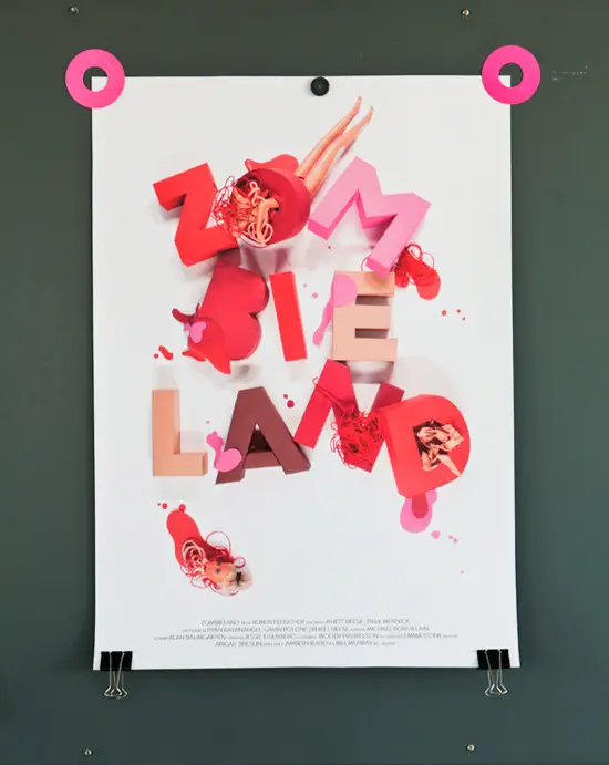 Postergestaltung "Zombieland" beispiel