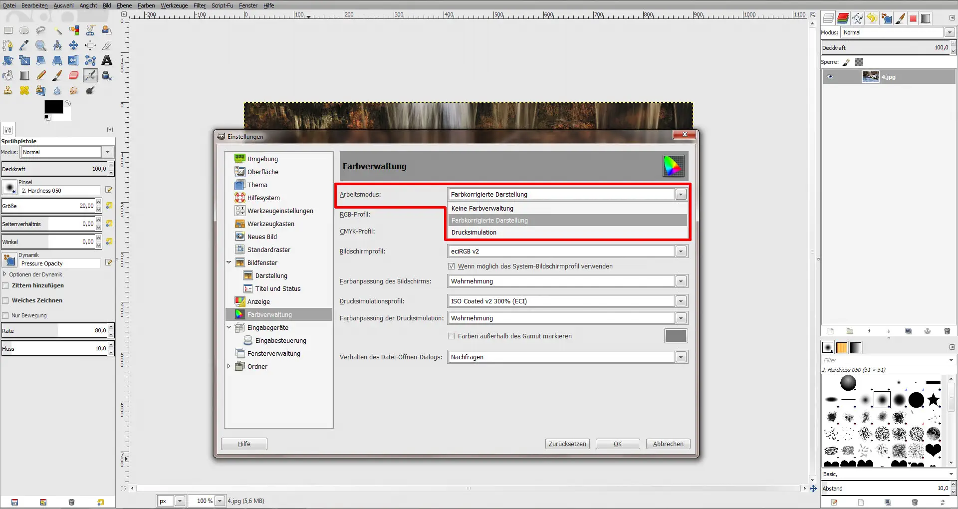 Quciktipp ICC Profile laden GIMP 06 ICC Profile laden GIMP (Step 6)