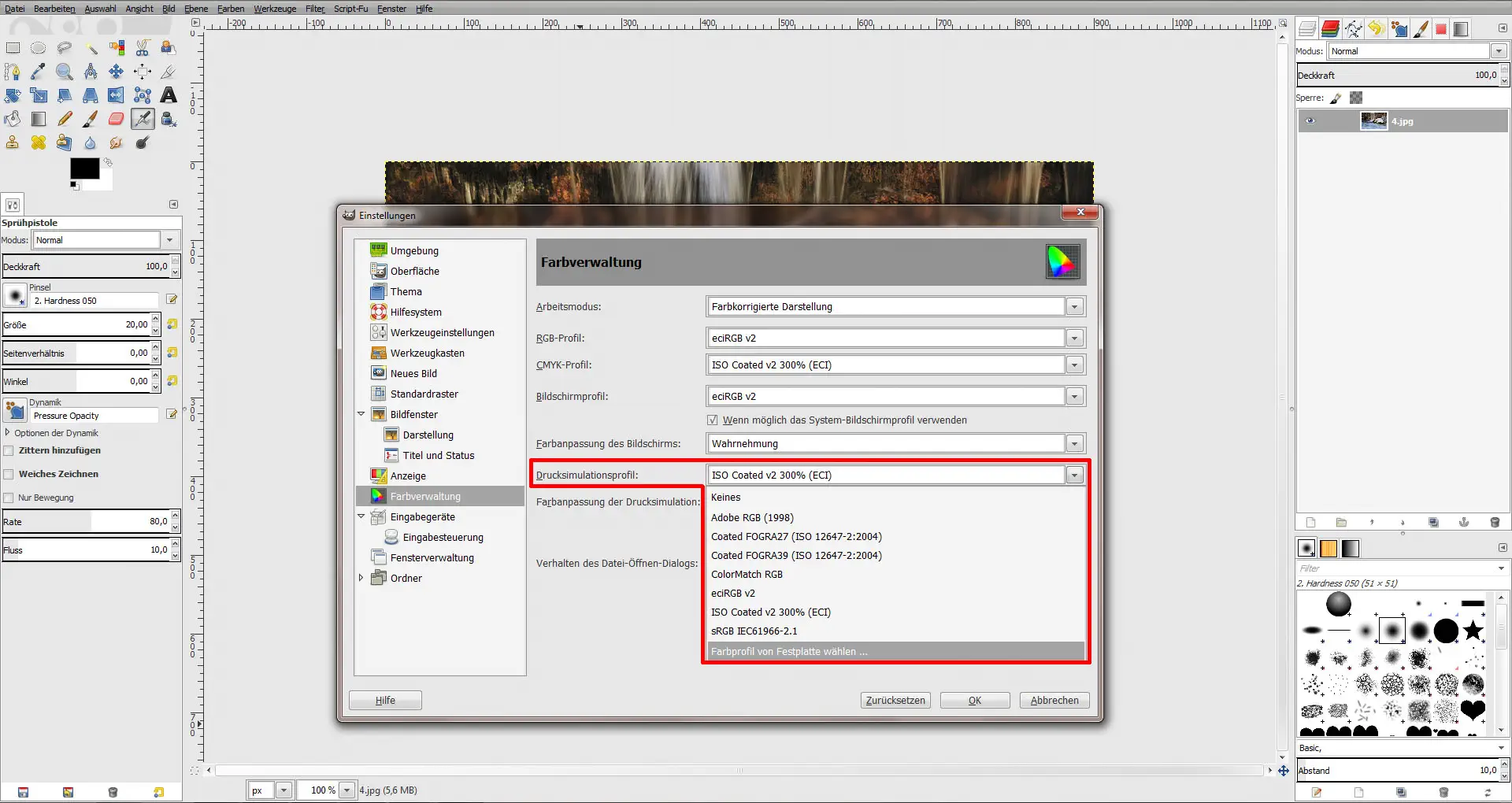 Quciktipp ICC Profile laden GIMP 08 ICC Profile laden GIMP (Step 8)