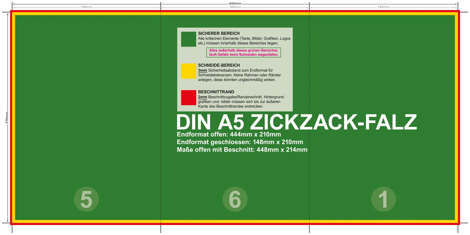 Randanschnitt A5 Folder ZickZackFalz Randanschnitt A5 Folder ZickZackFalz