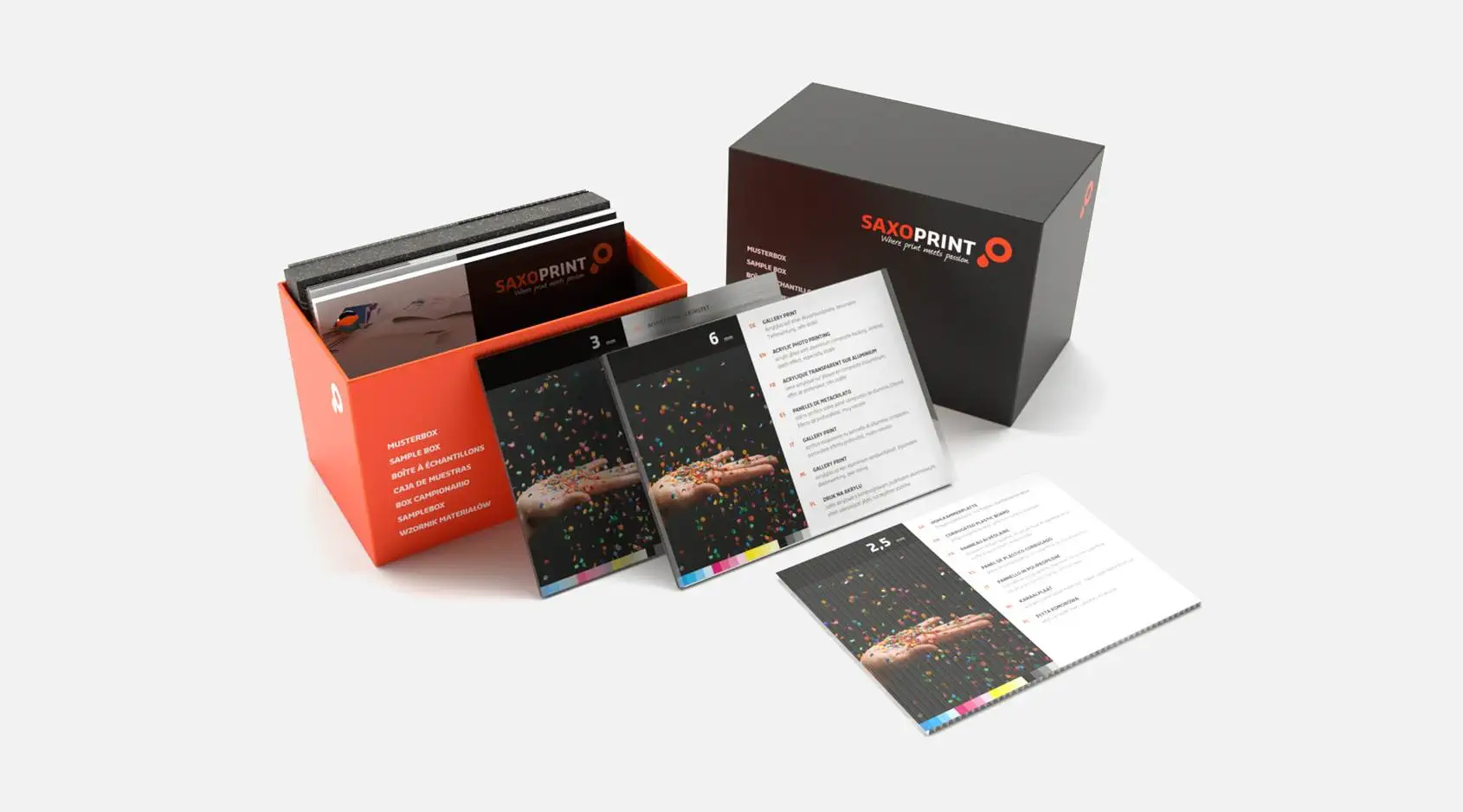 Sample Box & Papiermuster Sample Box & Papiermuster