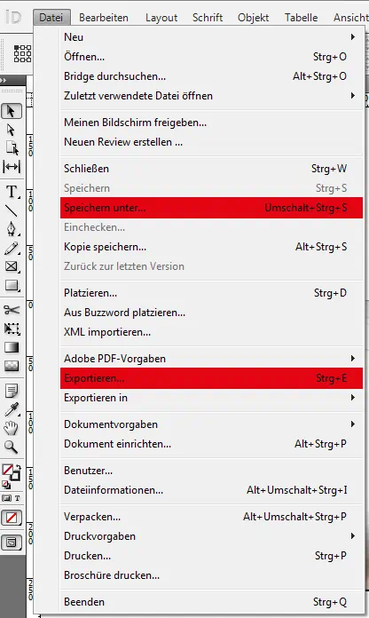 Speichern Exportieren