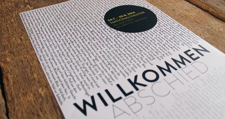 Aufkleber design Idee "Wilkommen Abschied"