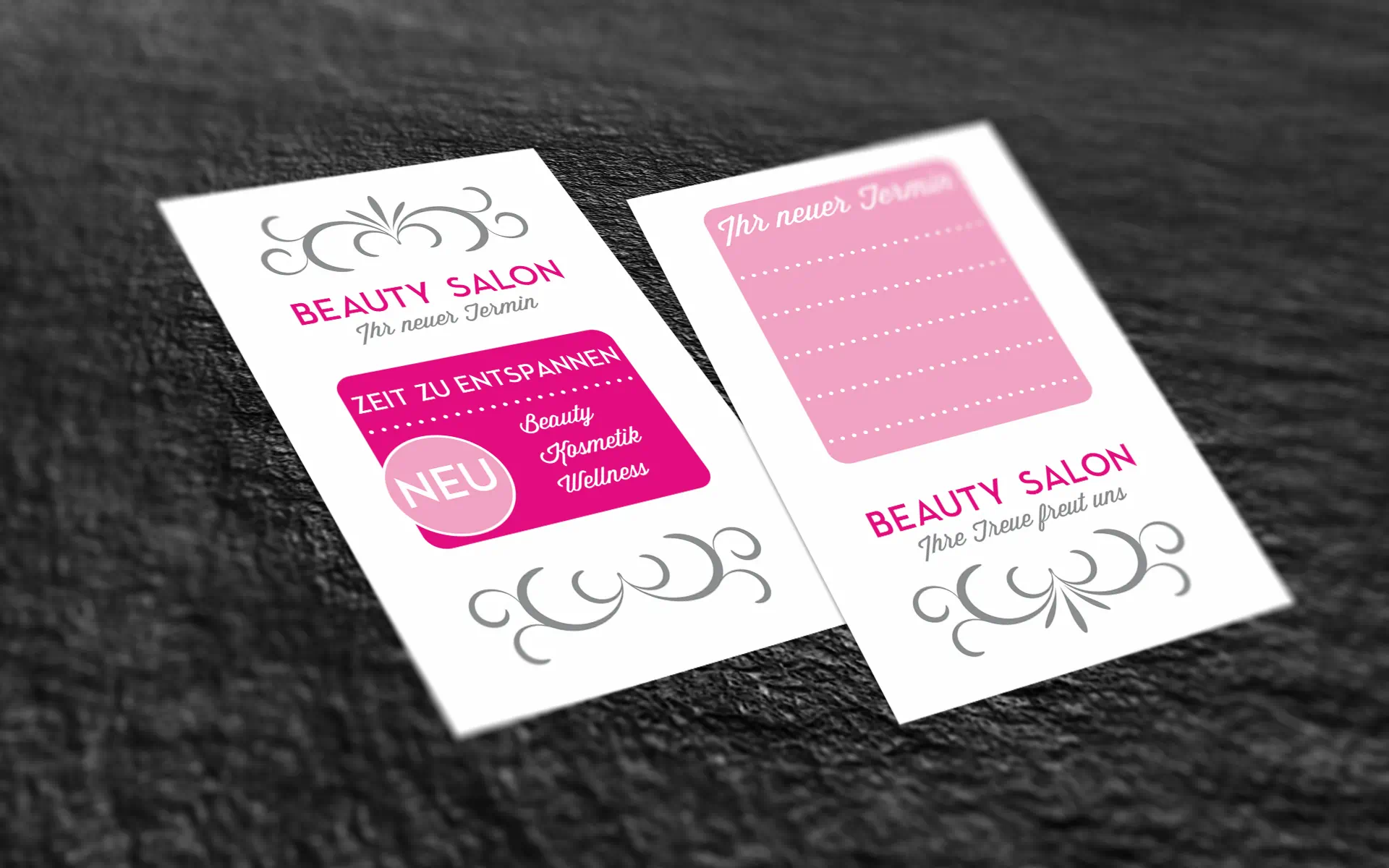 Terminkarten für einen Beauty-Salon erstellen Terminkarten für einen Beauty-Salon erstellen