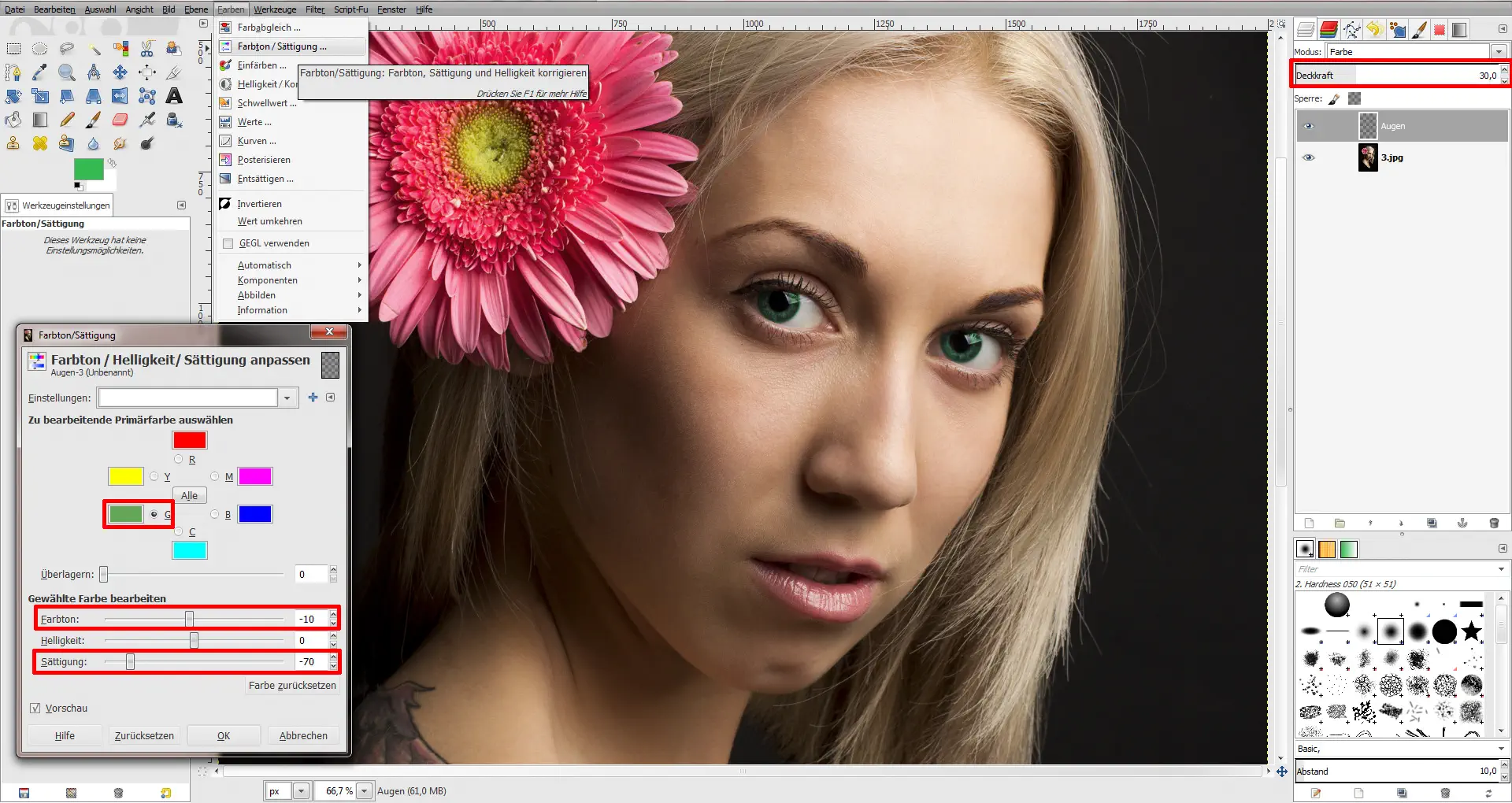 Tutorial Farbe aendern GIMP 02 Tutorial Farbe ändern GIMP (2)