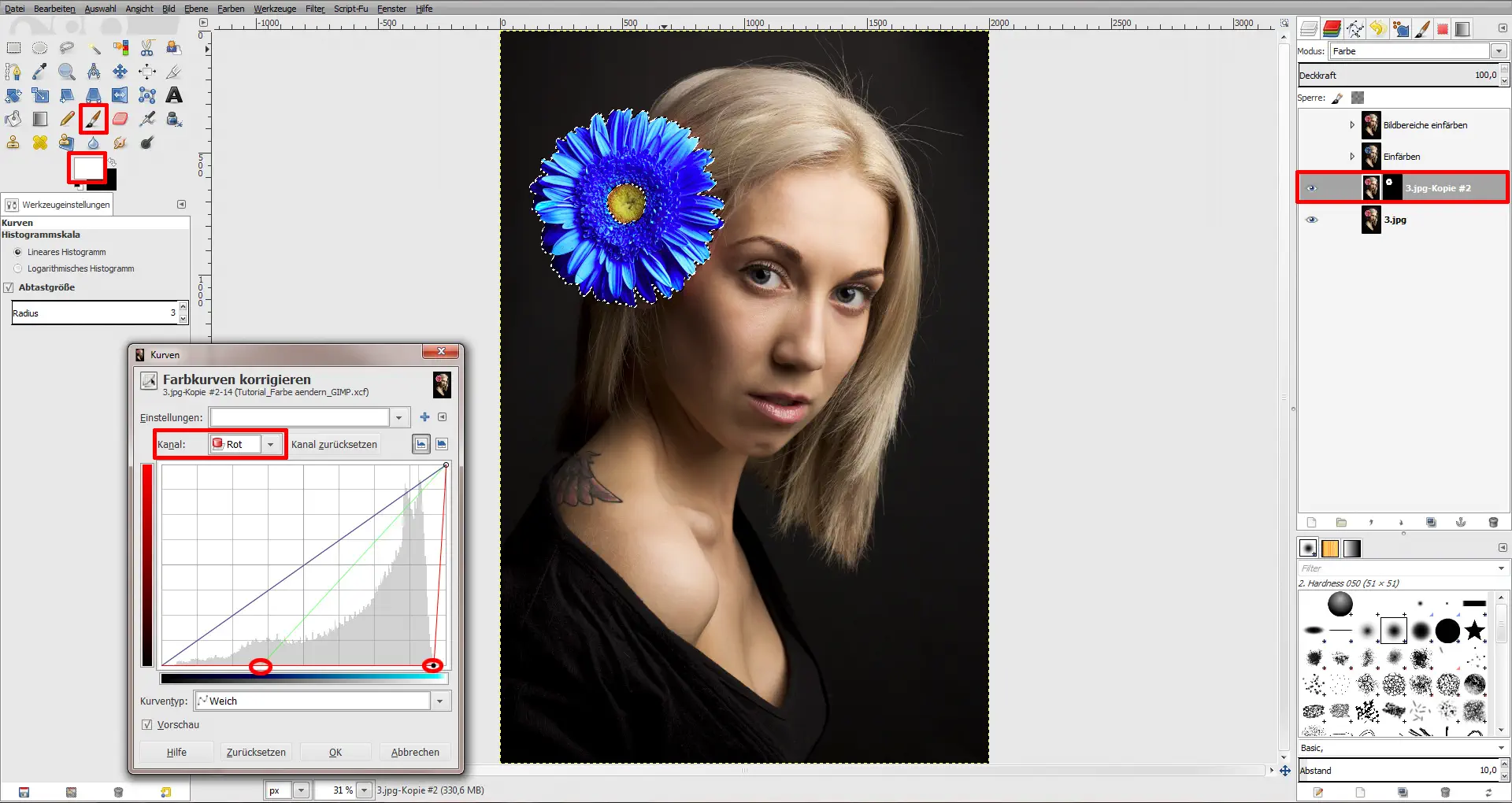 Tutorial Farbe aendern GIMP 05 Tutorial Farbe ändern GIMP (5)