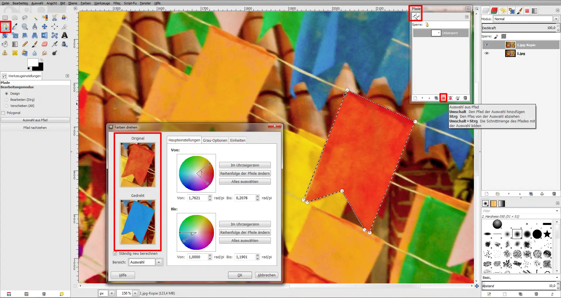 Tutorial Farbe aendern GIMP 08 Tutorial Farbe ändern GIMP (8)