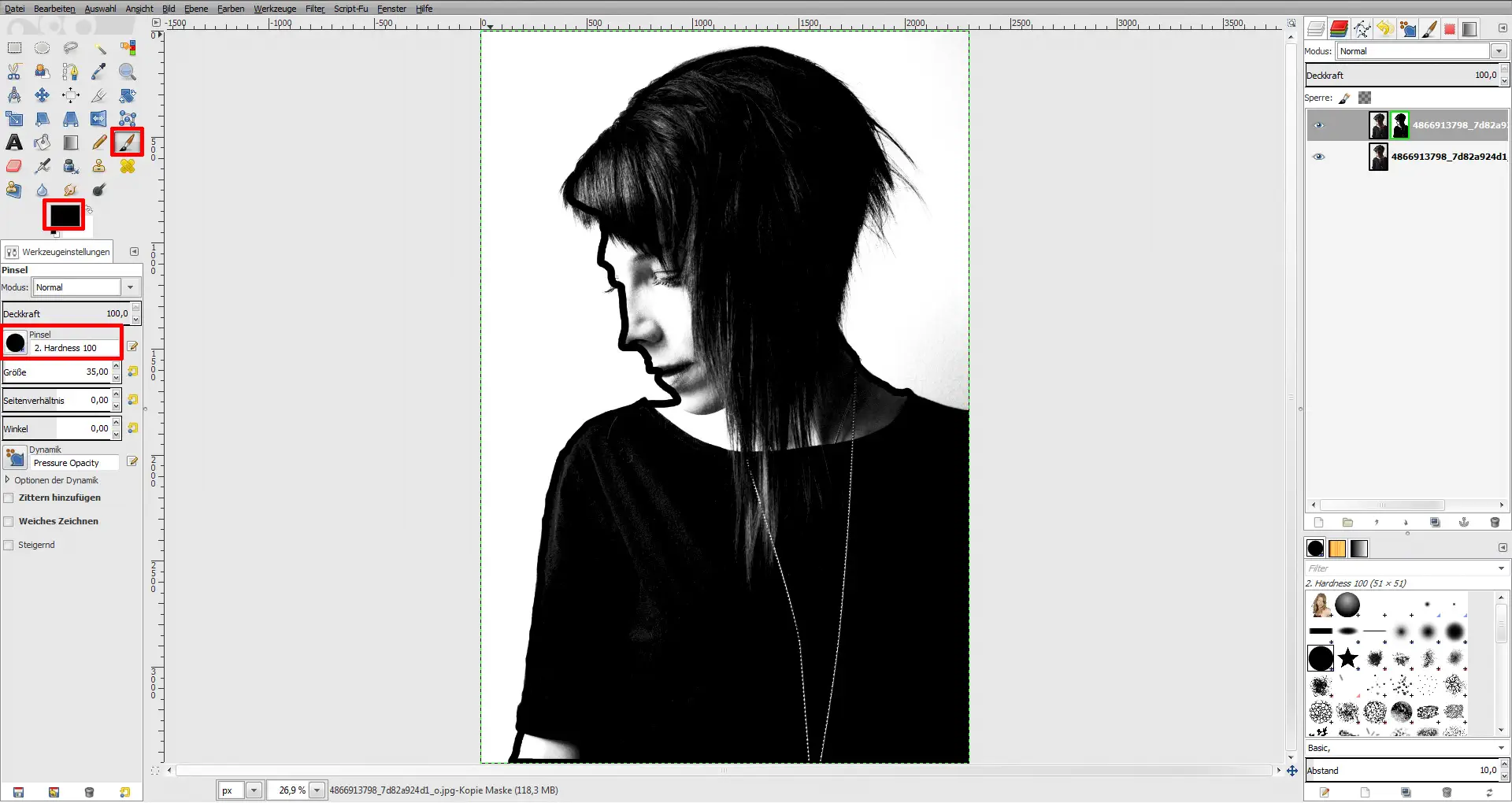 Tutorial Haare freistellen GIMP 03