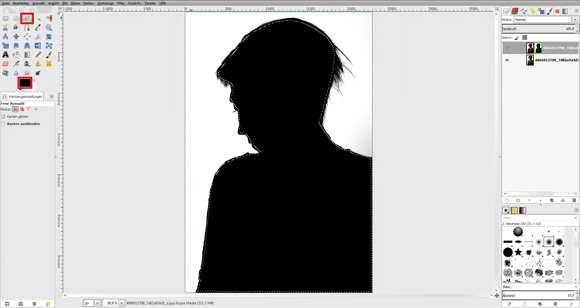 Tutorial Haare freistellen GIMP 04