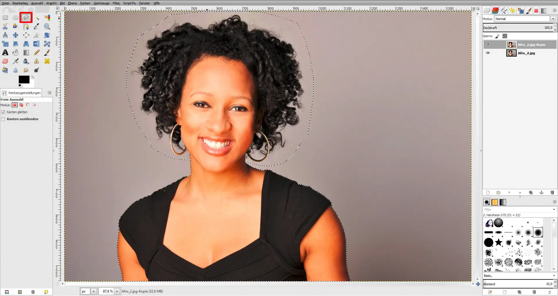 Tutorial Haare freistellen GIMP 11