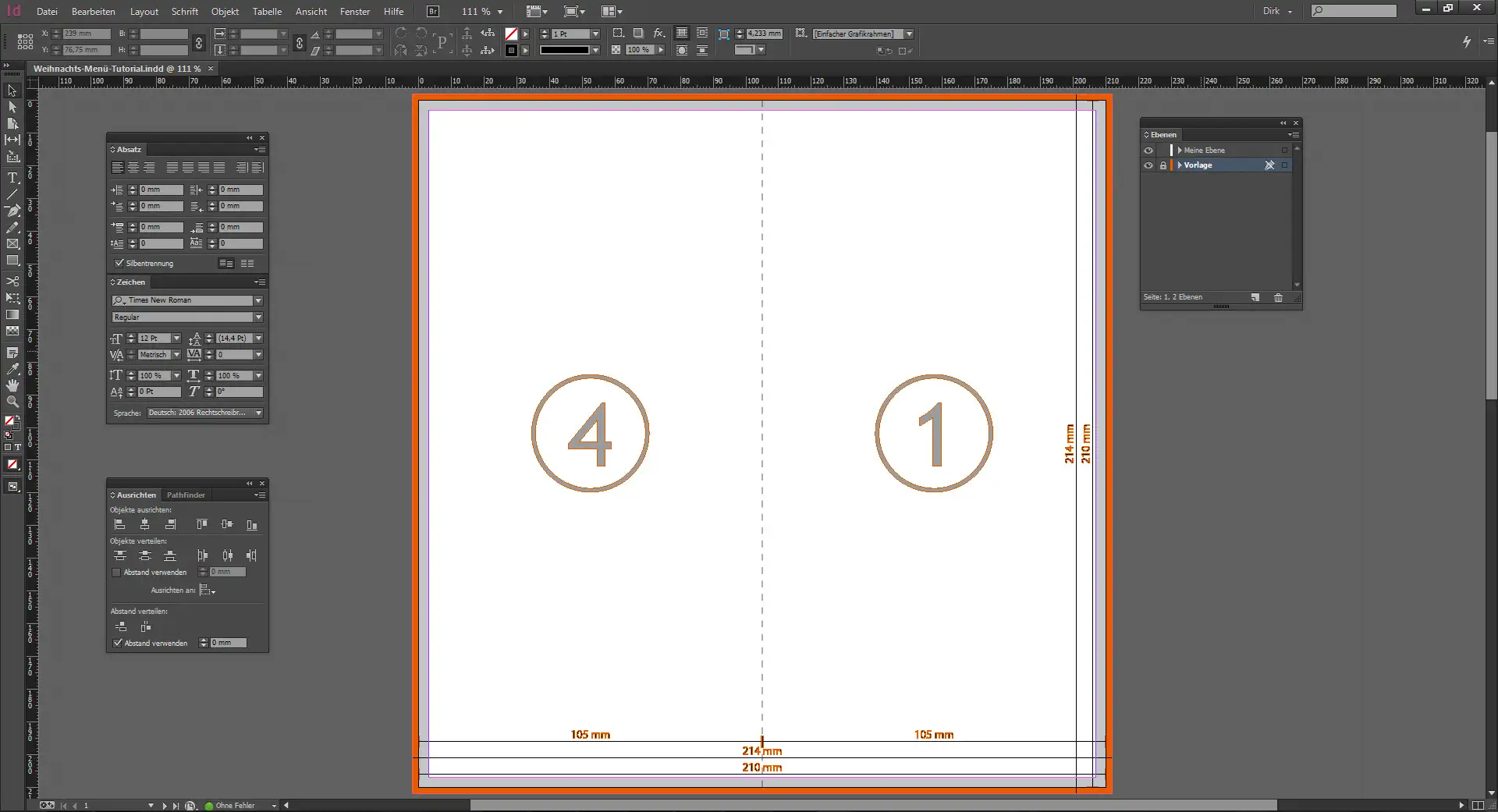 Tutorial Menuekarte Weihnachten
