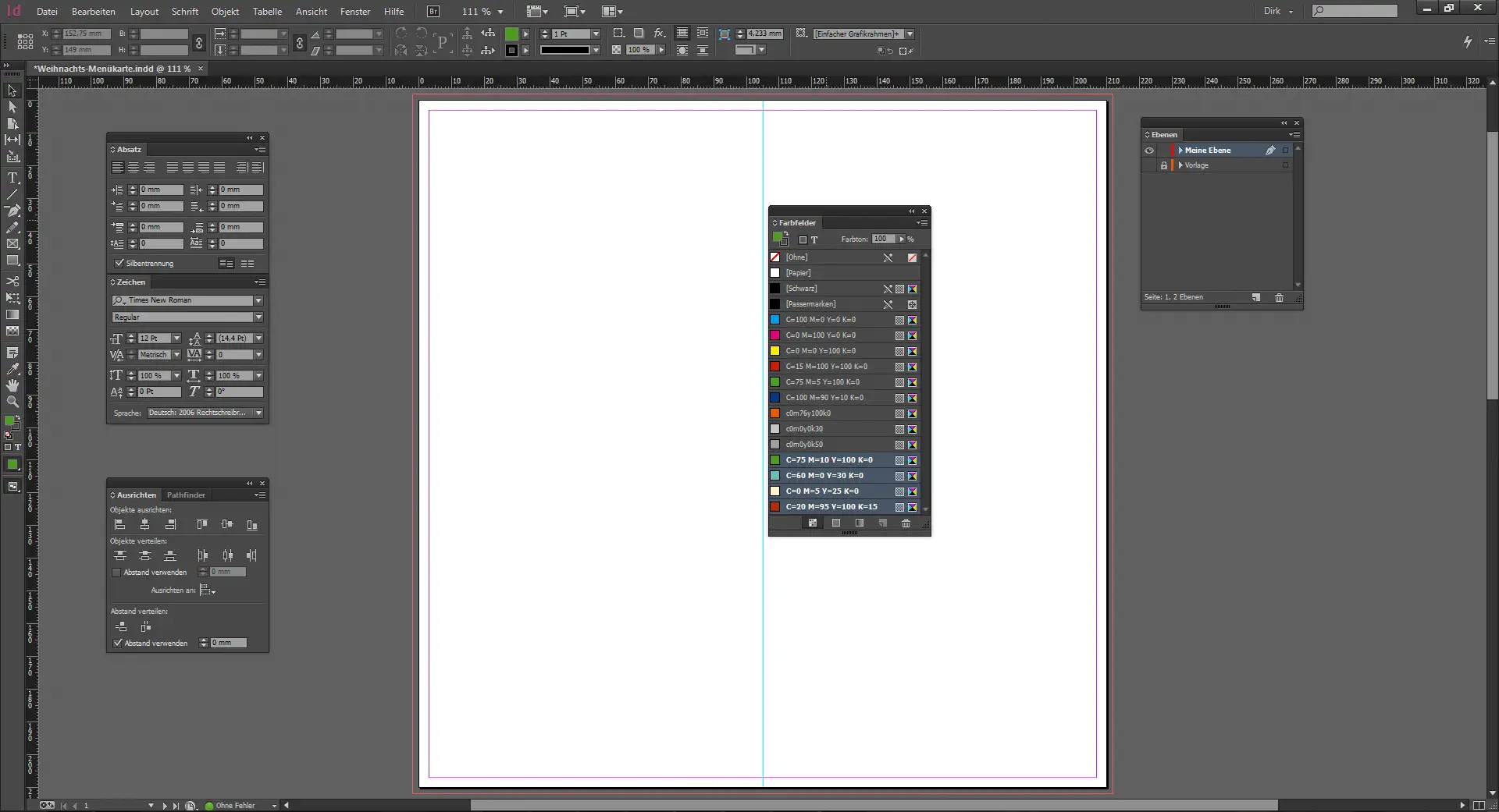 Tutorial Menuekarte Weihnachten