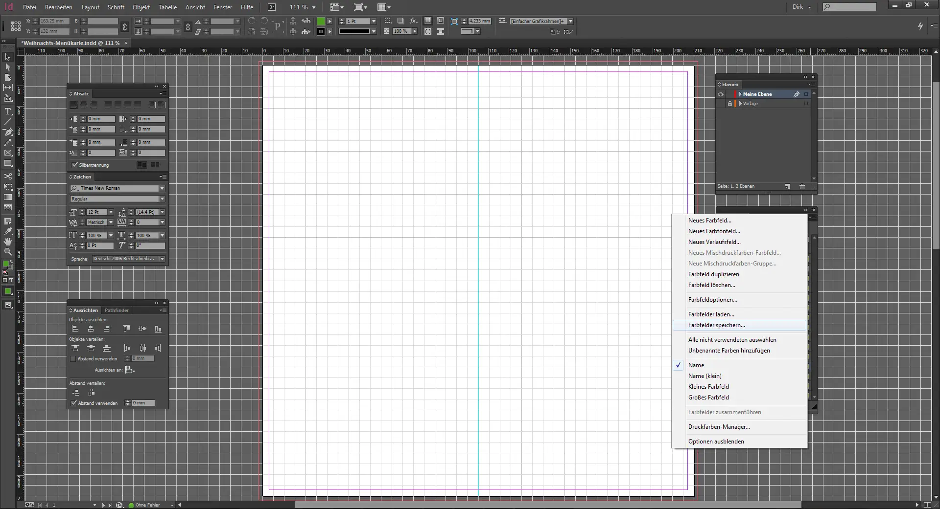 Tutorial Menuekarte Weihnachten