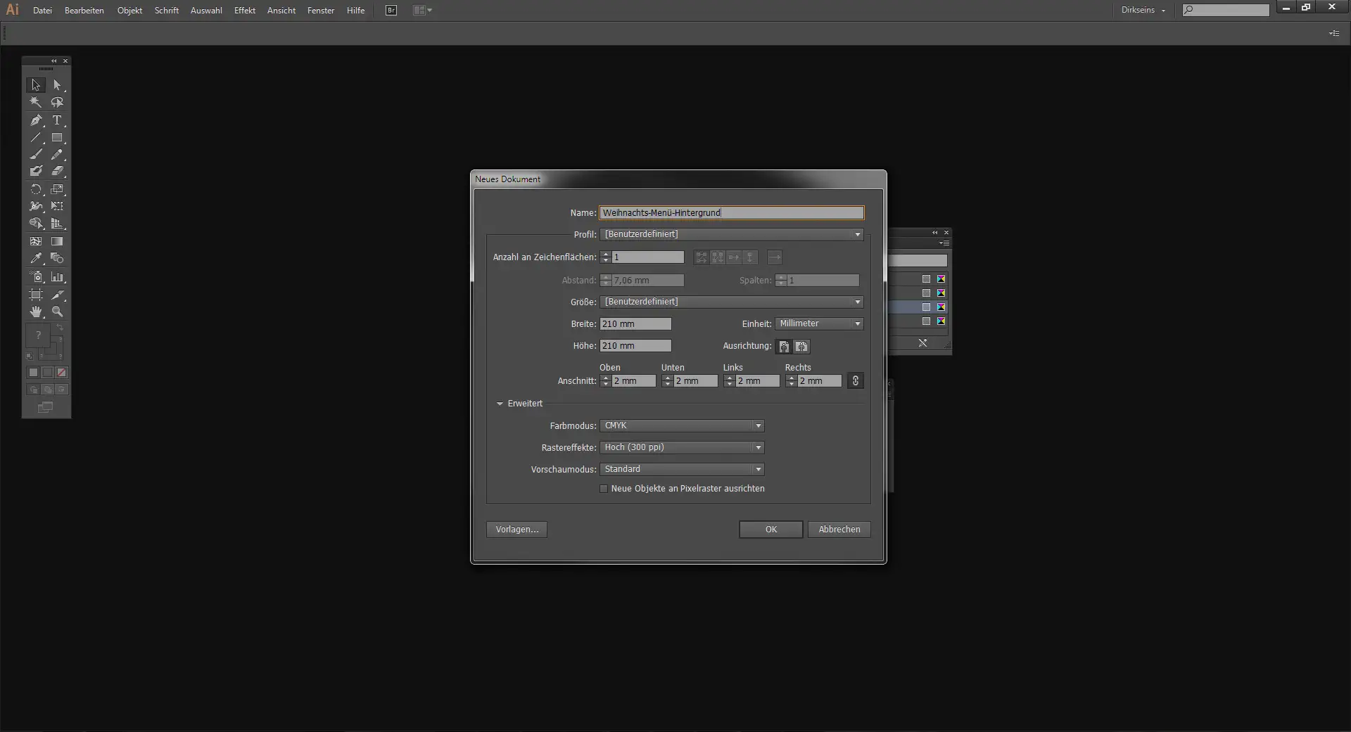 Tutorial Menuekarte Weihnachten